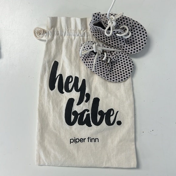 Piper Finn Polka Dot Leather Oxford Crib Shoe NEW Soft Sole Slipper size 2 - Picture 2 of 6